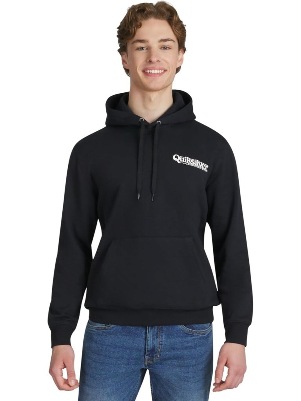 Quiksilver Men's Black Regular Fit Super Soft Fleece Sweatshirt Hoodies